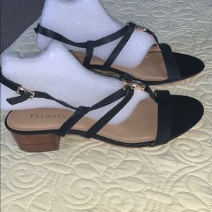 Talbots Black Leather Sandals size 11